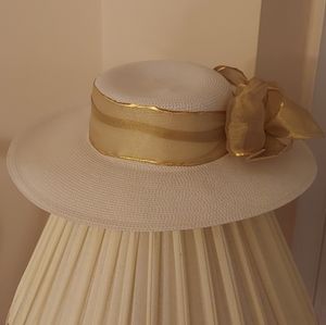 Vintage Whittall & Shon White Straw Hat